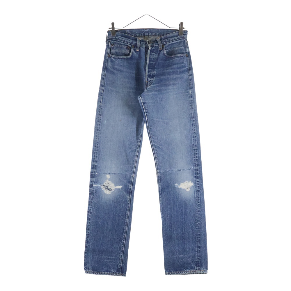 60-70S BIG E 後期 足長R 並行ステッチ ボタン裏2 デニムパンツ インディゴ Bランク