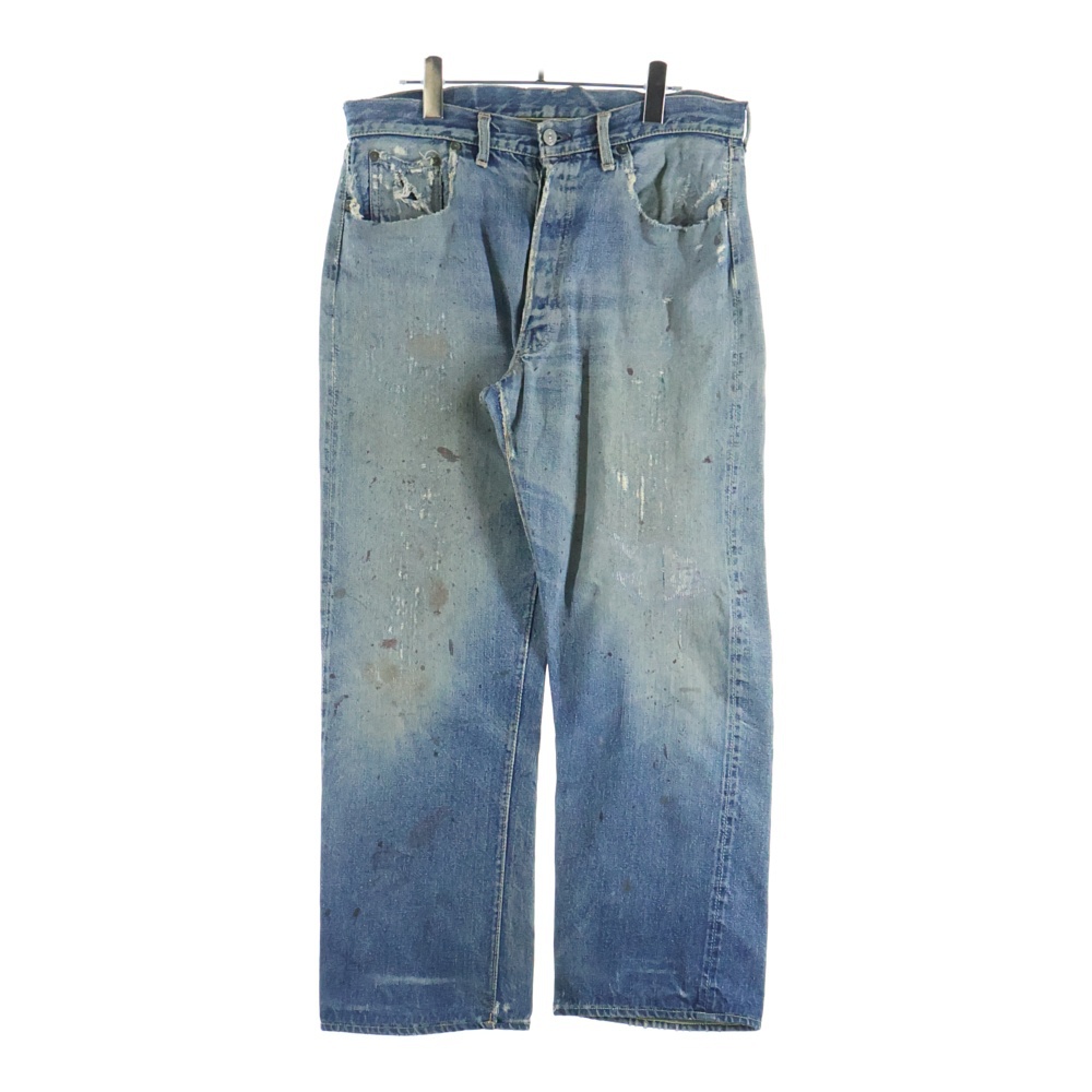 50S VINTAGE 501XX 紙パッチ ギャラ有 ボタン裏無刻印 リベット番号12 通常R Vステッチ 隠しリベット オフセット デニム パンツ インディゴ Bランク