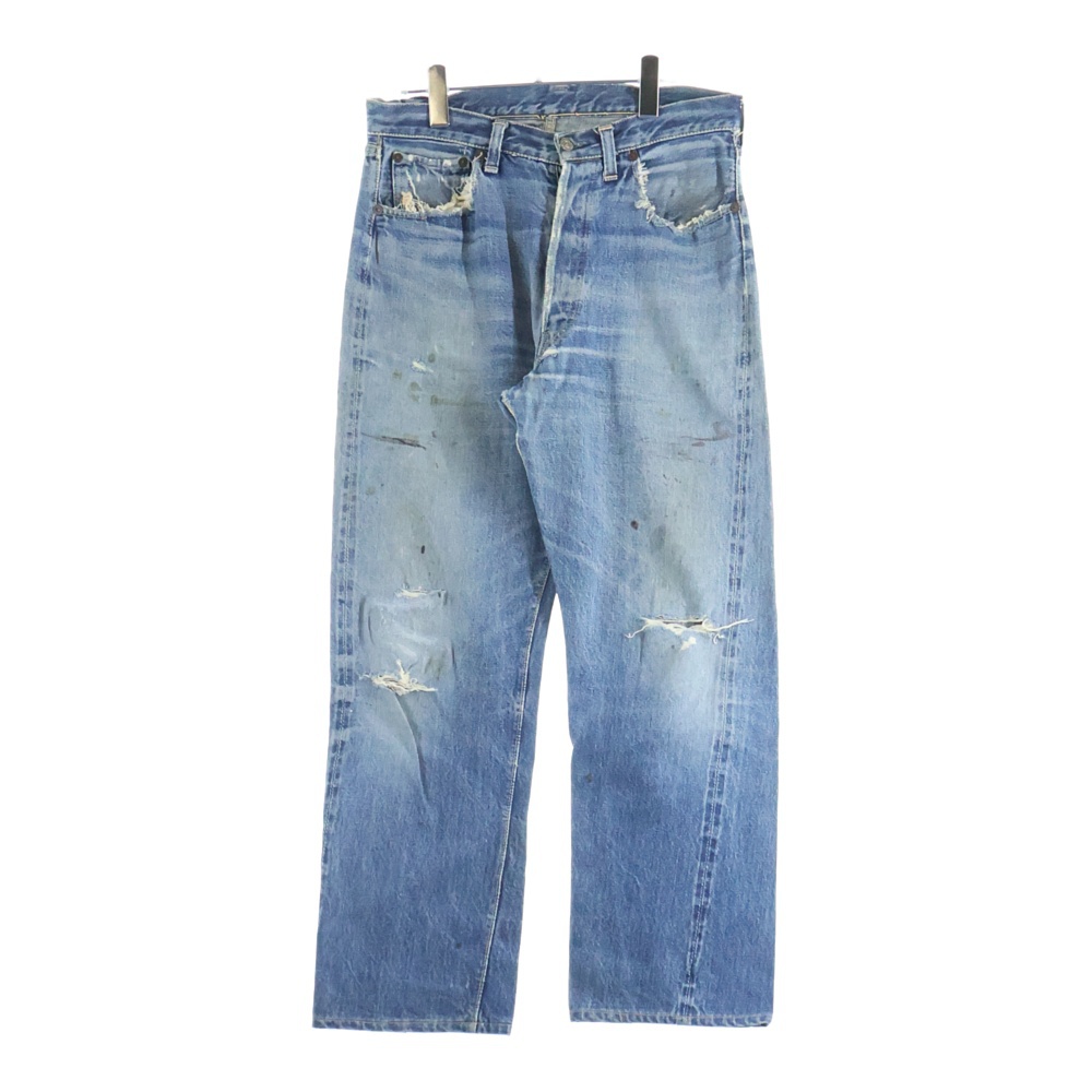 50S VINTAGE 501XX 53model BIG E 革パッチ 通常R ボタン裏無刻印 Vステッチ オフセット 隠しリベット 両面タブ デニム パンツ インディゴ Bランク