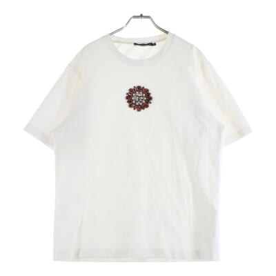 RHINESTONE LOGO TEE ラインストーン フロントロゴ 半袖Tシャツ ホワイト G8NC5Z G7CC1 Aランク