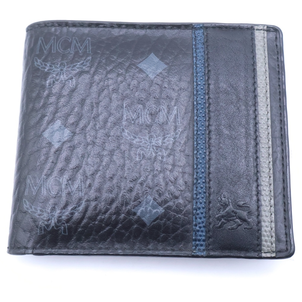 Leather German Wallet 2つ折りレザーウォレット 財布 ブラック Aランク