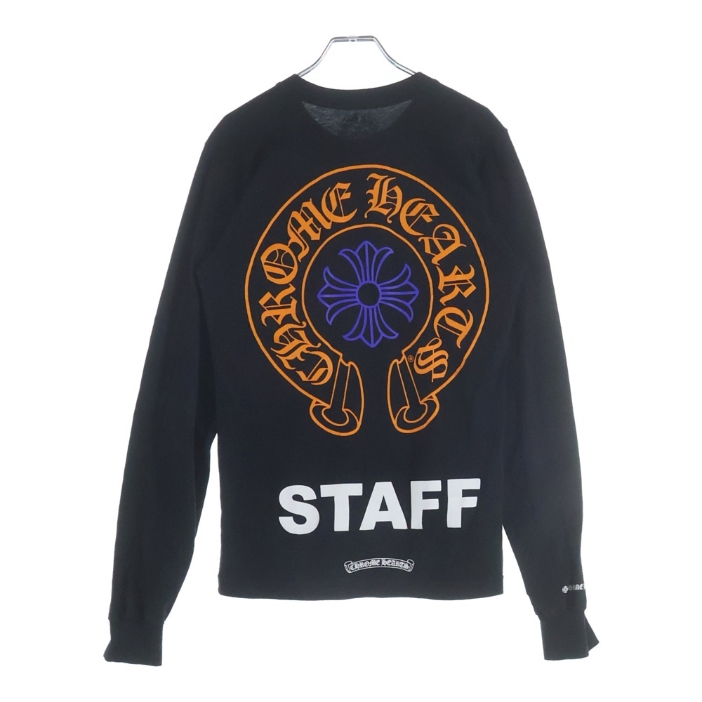 CH L/S T-SHIRT STAFF バックホースシュープリント スタッフ 長袖Tシャツ ロンT ブラック Aランク