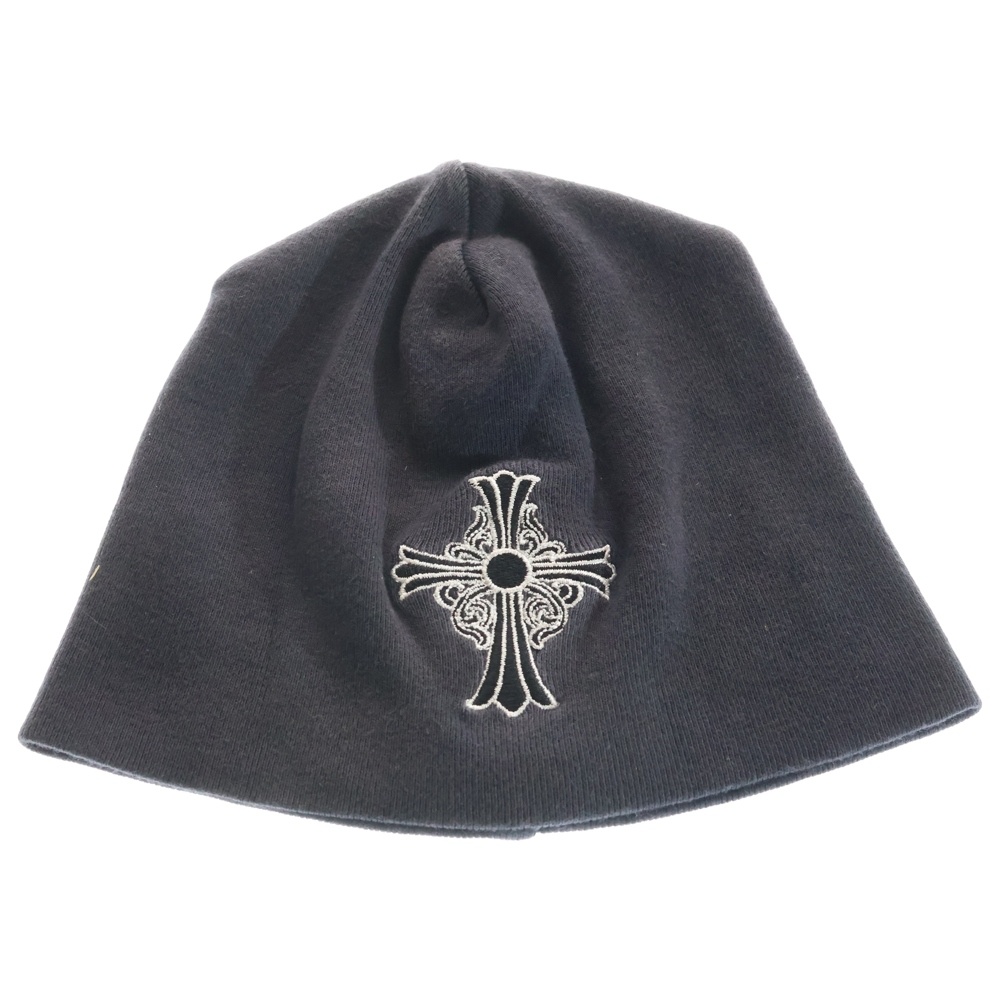 OLD BEANIE CHクロス刺繍 ビーニー ニット帽 ネイビー Bランク