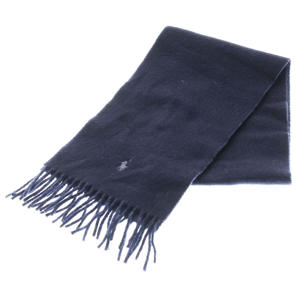 フリンジマフラー スカーフ ネイビー Bランク