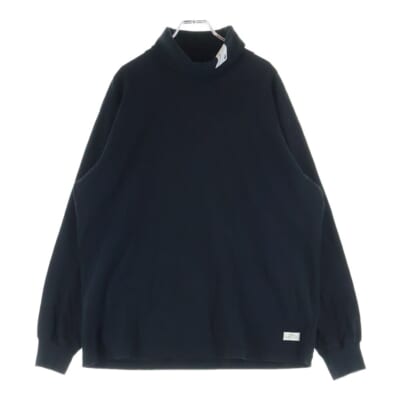 Neck Print Turtleneck Sweat ネックプリントタートルネックスウェット ブラック Bランク