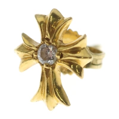 22K No2 CH CRS DIA 22K CHクロススタッド ピアス 1ダイヤ ゴールド Bランク