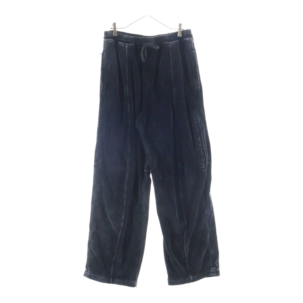 EMBOSSED SWEATPANTS エンボス ベロアロゴデザイン ドローストリング トラックパンツ ブラック 6CC1244025 Bランク