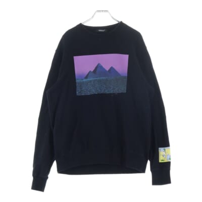 23SS SWEAT PF TDSOTM Pylamid/Prism ピンクフロイド ピラミッドプリズム プリンテッド クルーネックスウェットトレーナー ブラック UC1C4891-3 Bランク