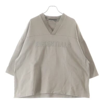 24SS Football V-neck Logo Oversized フットボール Vネック ロゴ オーバーサイズ 半袖Tシャツ ベージュ Bランク