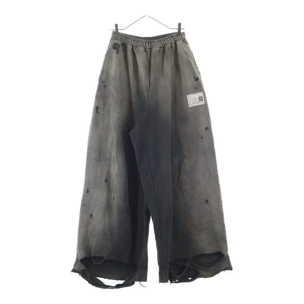 デストロイ加工 ワイドスウェットパンツ グレー B12PT544 Bランク