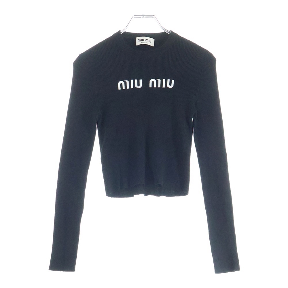 Wool and Cashmere Long-Sleeved Knit Sweater ビスコース ウールカシミヤ 長袖ニット セーター レディース ブラック MML787 12TJ F0002 S 232 Aランク