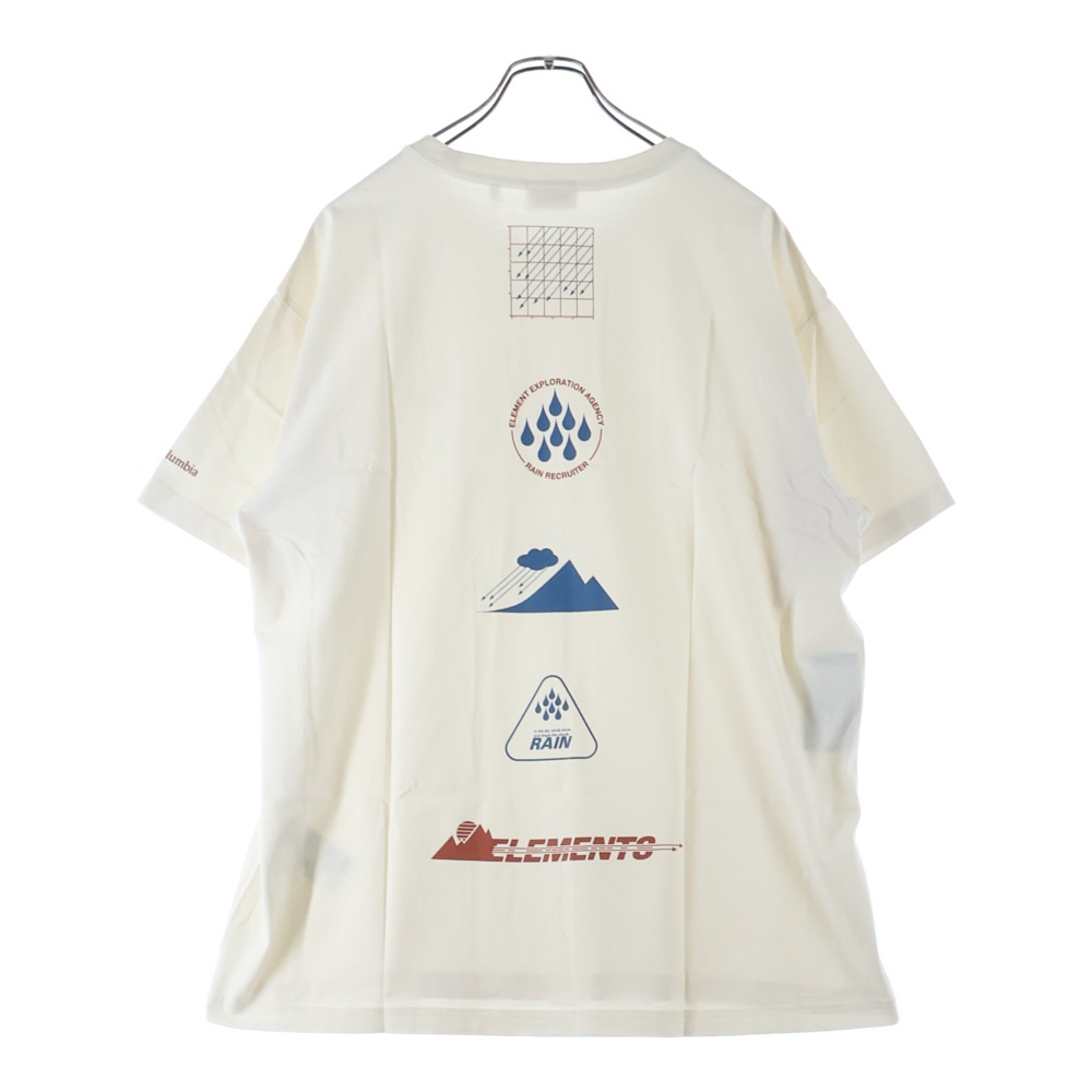 22SS ×Columbia Eea Rain Mountain Tee コロンビア ロゴプリント 半袖Tシャツ カットソー ホワイト KHM030467-110 Sランク