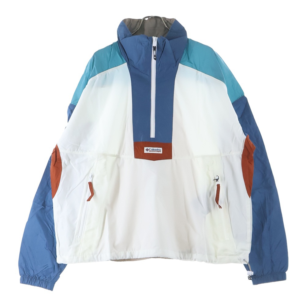 22SS ×Columbia Riptide Windbreaker コロンビア ハーフジップ アノラックジャケット ホワイト/ブルー XO3836-125 Sランク