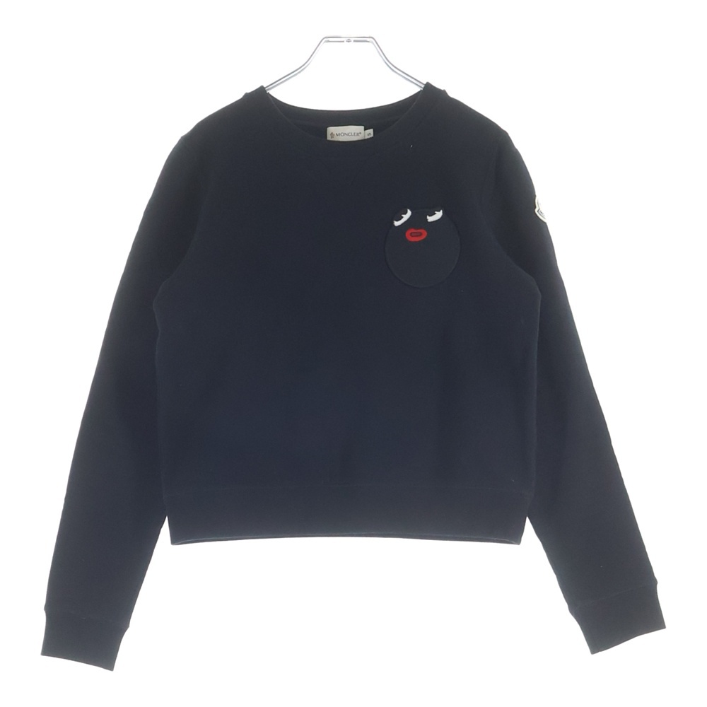 15AW MAGLIA GIROCOLLO マリア ジロコッロ ロゴパッチクルーネックスウェットシャツ A20968060400 80426 ブラック Bランク