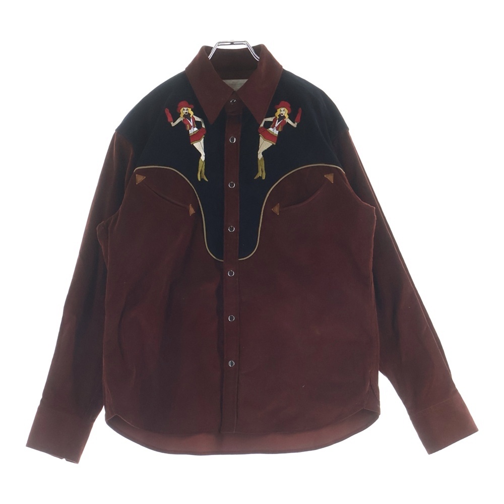 24AW Western Shirt ロゴ刺繍ウエスタンシャツ 24WCM-B03117 ブラウン Bランク