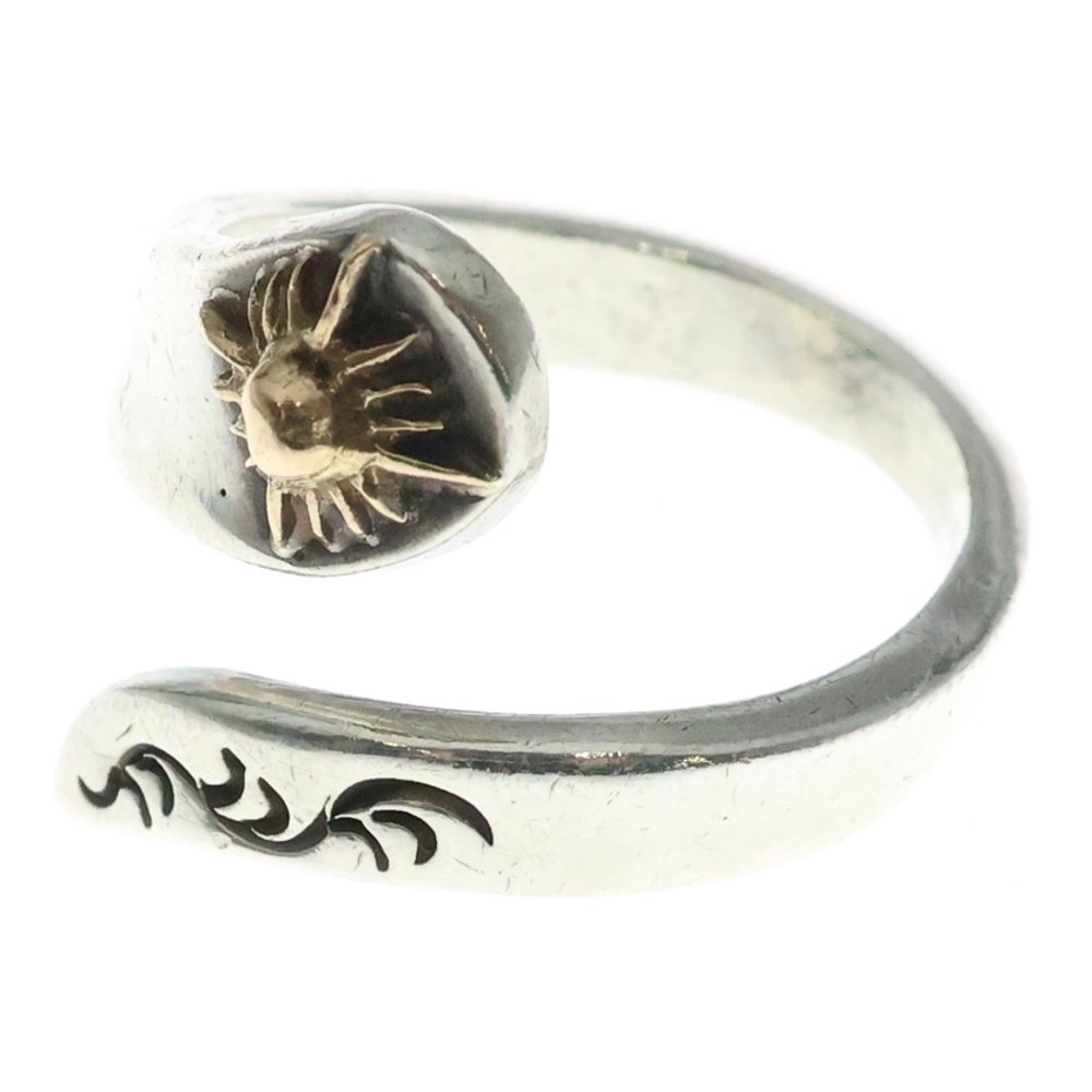 R-4a 太陽神 唐草 18K/SV925 コンビリング 指輪 ゴールド/シルバー Bランク