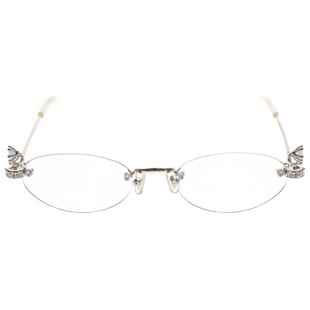 ORORA オーロラ クリアレンズリムレスグラス アイウェア 眼鏡 シルバー Bランク