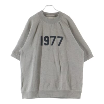 1977 S/S SWEATSHIRTS ロゴフェルトショートスリーブスウェットシャツ グレー Sランク