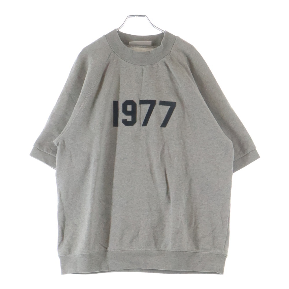 1977 S/S SWEATSHIRTS ロゴフェルトショートスリーブスウェットシャツ グレー Sランク
