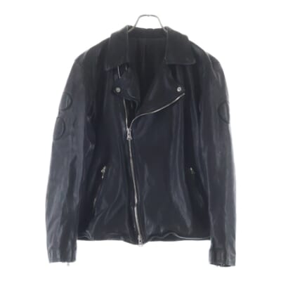 ×Back Lash ''BACKLASH 25'' Motorcycle Jacket 25周年限定 モーターサイクルジャケット ロゴレザーパッチライダースジャケット HO-Y90-732 Aランク