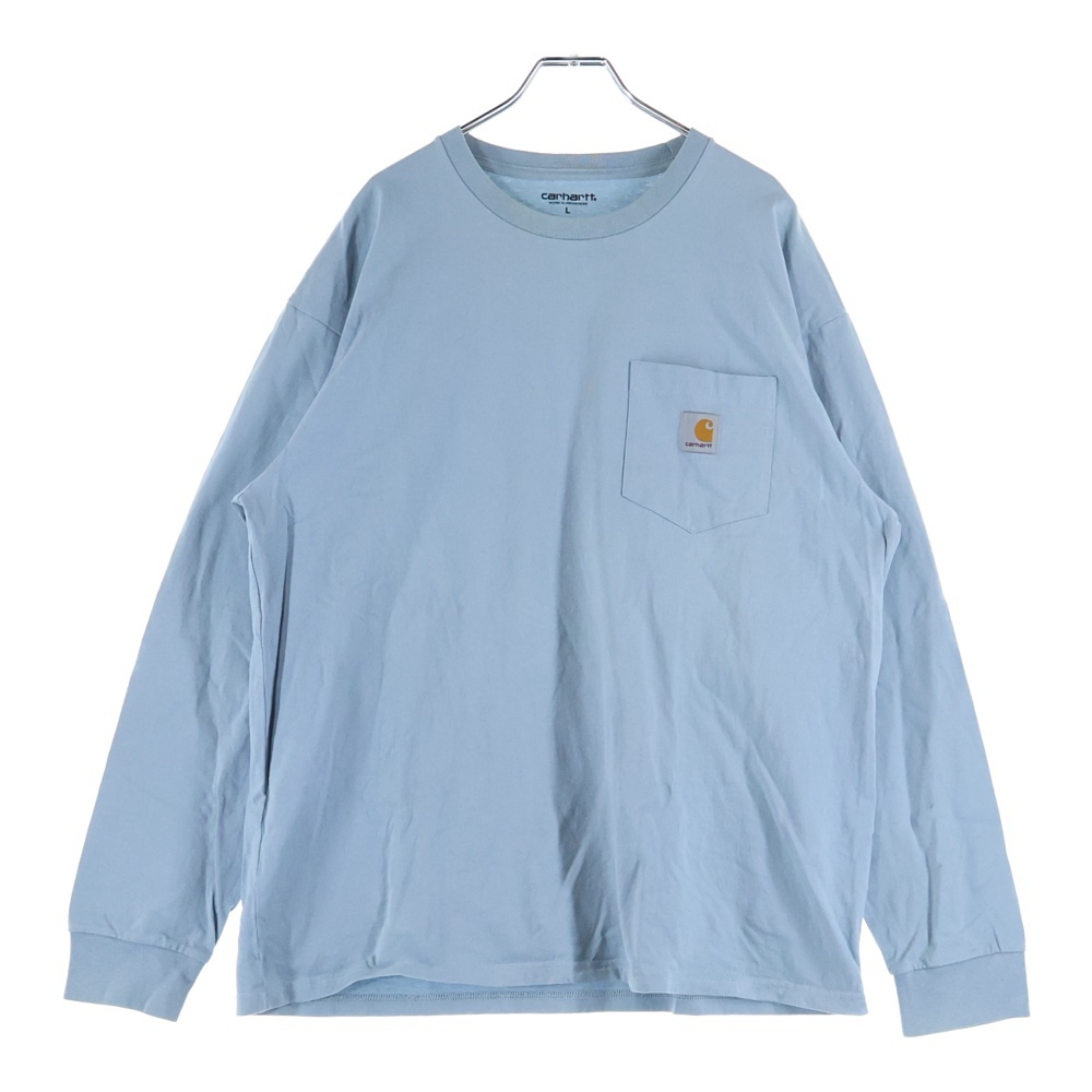 ロゴ刺繍 ポケット 長袖Tシャツカットソー スカイブルー A17207.0F4.00.03 Bランク