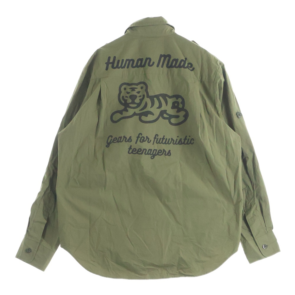 21SS HUNTING L/S SHIRT ハンティング ミリタリー ボタンダウン 長袖シャツ カーキ Bランク