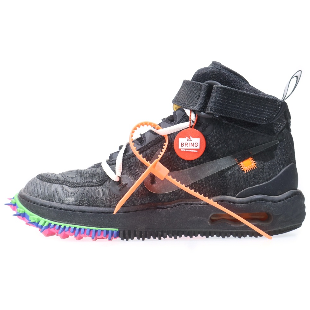 ×OFF-WHITE AIR FORCE 1 MID SP オフホワイト エアフォース1 ミッドカットスニーカー ブラック US9/27cm DO6290-001 Bランク