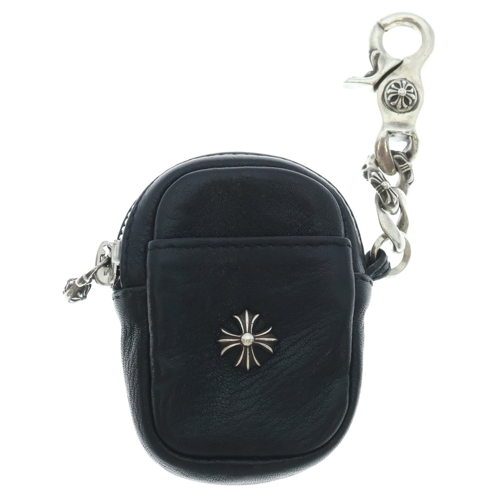 MICRO TAKA FNCY CHプラス マイクロタカ ファンシークリップ キーチェーン レザー ミニポーチ コインケース ブラック/シルバー Bランク