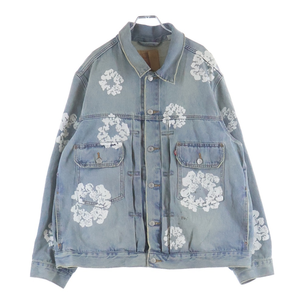 ×LEVI'S TYPE-2 ALL OVER WREATH LIGHT WASH リーバイス オールオーバー フラワー柄 デニムトラッカージャケット インディゴ PC9-A2318-0003 Bランク