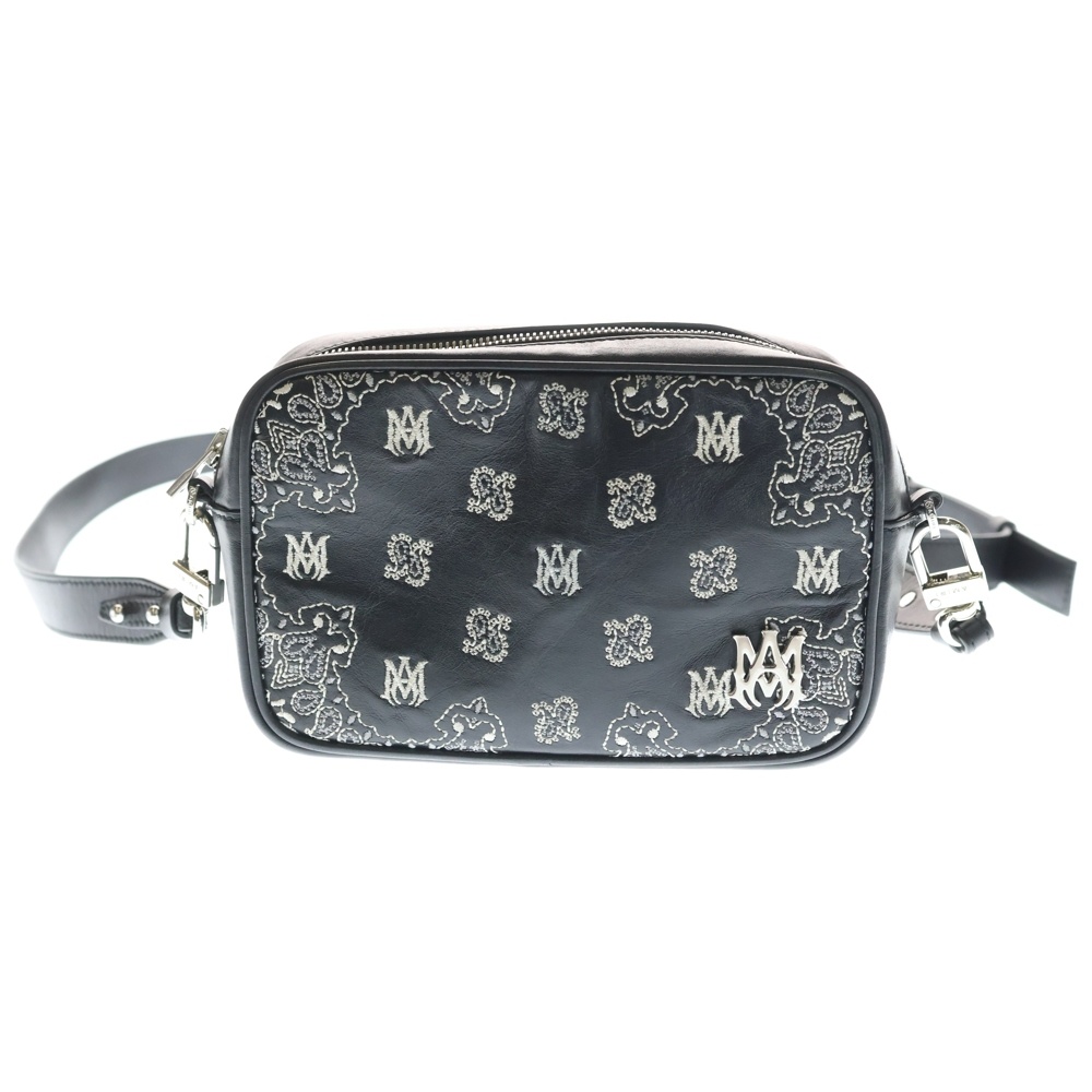 バンダナ刺繍 ペイズリー カメラバッグ ショルダーバッグ ブラック AMBGCM1006 Bランク