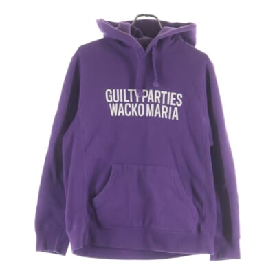 HEAVY WEIGHT PULLOVER HOODED SWEAT SHIRT フロントロゴプリント ヘビーウェイト プルオーバーパーカー フーディー パープル Bランク
