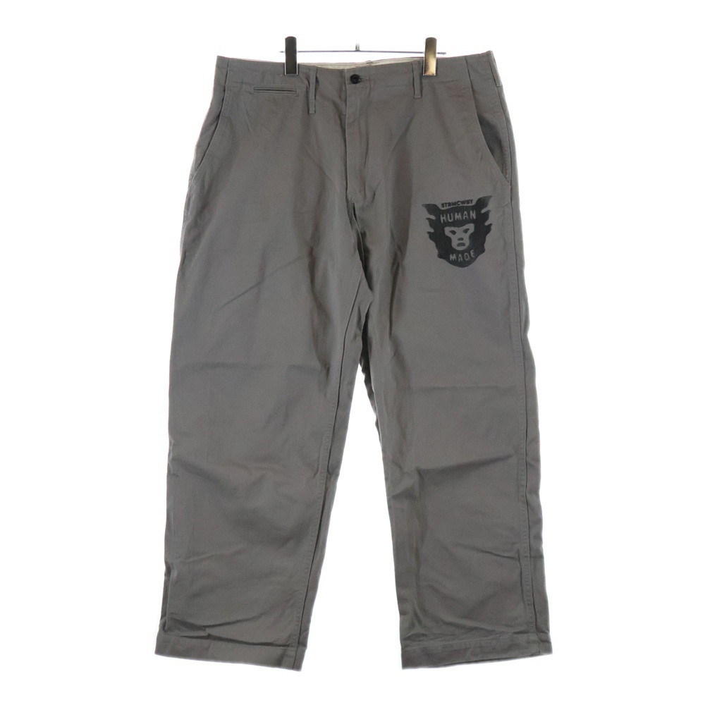 22SS Military Chino Pants ロゴエンブロイダリー ミリタリー チノパンツ カーゴパンツ グレー Bランク