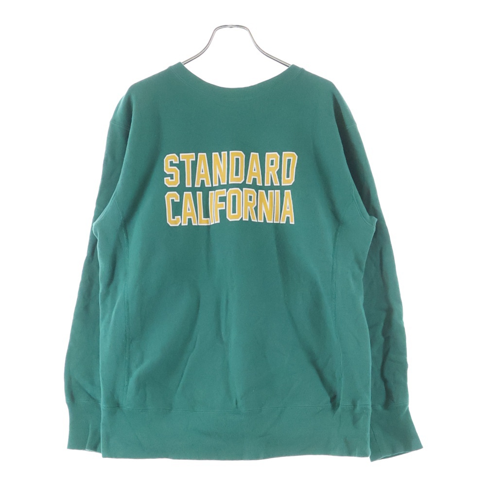 × STANDARD CALIFORNIA REVERSE WEAVE CREW SWEAT スタンダードカリフォルニア リバースウェーブ クルーネック スウェットトレーナー グリーン C8-W010 Bランク