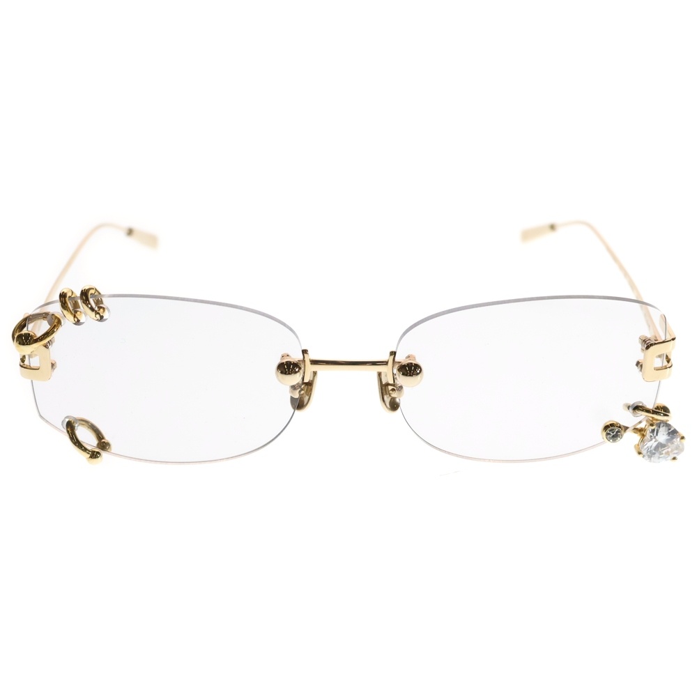 Pierced Sunglasse 12114551 ピアス装飾サングラス シルバーテンプルアイウェア 眼鏡 クリア/ゴールド Bランク