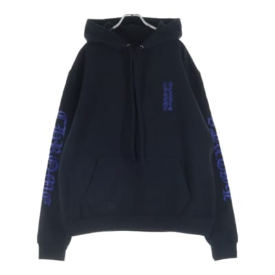 VERTICAL LOGO PULLOVER HOODIE ヴァーティカルロゴ プルオーバーパーカー フーディー ブラック/ネイビー Sランク