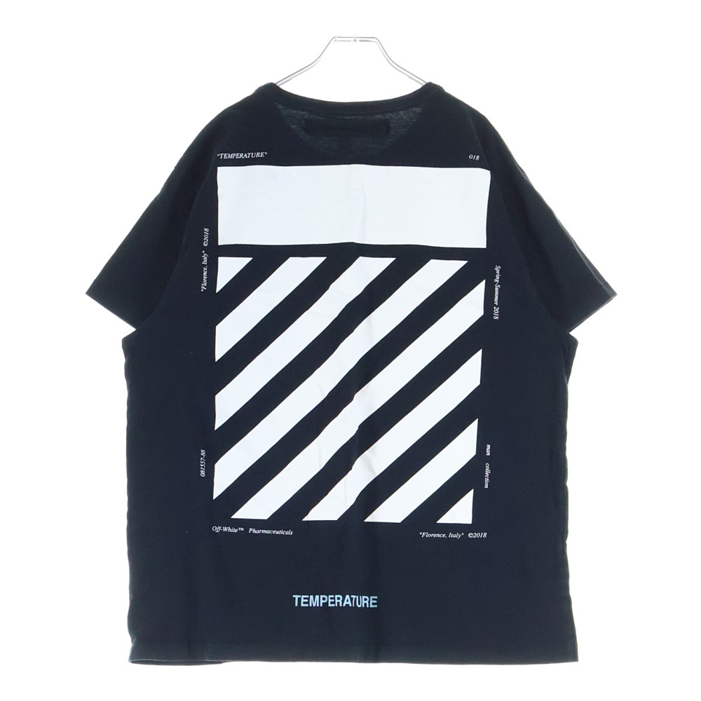 18SS DIAG TEMPERATURE バックプリントロゴ 半袖Tシャツカットソー ブラック/ホワイト Bランク