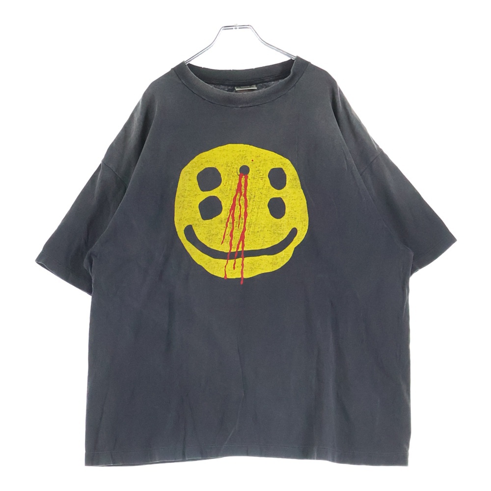×CACTUS PLANT FLEA MARKET TEE SMILE カクタスプラントフリーマーケット ティースマイル クルーネック半袖Tシャツ/カットソー ブラック SM-YS1-0000-C01 Bランク