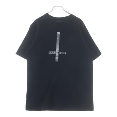 02AW 魔女期 逆十字グラフィック 半袖Tシャツ カットソー ブラック Bランク