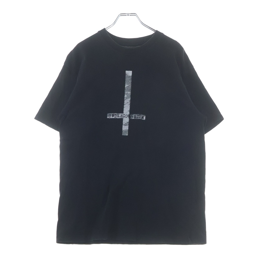 02AW 魔女期 逆十字グラフィック 半袖Tシャツ カットソー ブラック Bランク