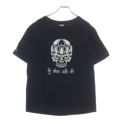 ×THEE MICHELLE GUN ELEPHANT ミッシェルガン スカルプリント 半袖Tシャツ カットソー ブラック Bランク