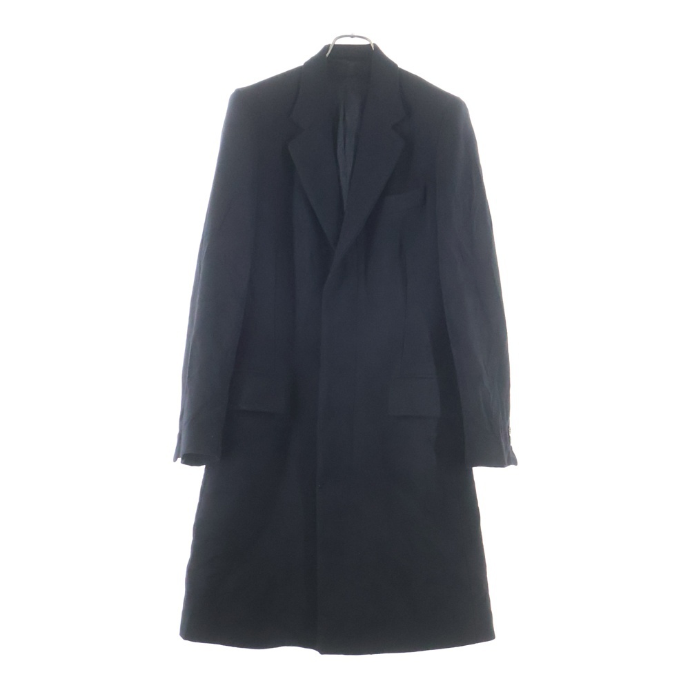 black wool chesterfield coat ここのえ期 ウール チェスターフィールド ロングコート ブラック 30 A019 Bランク