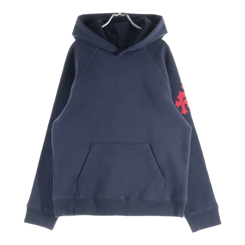 GRP Y NOT Raglan Pullover Hoodie ワイノット クロスパッチ プルオーバーパーカー フーディー ネイビー/レッド Aランク