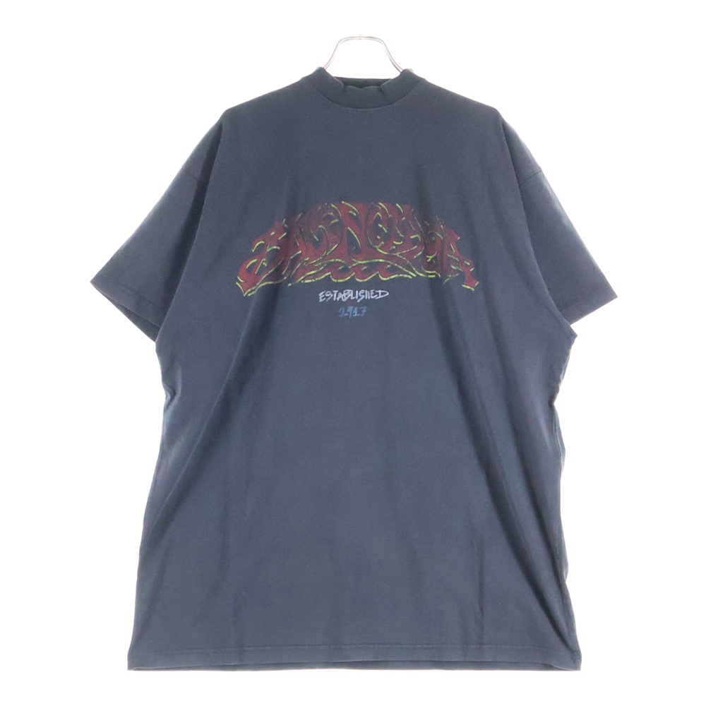 23AW Off Shore Oversized T-shirt ヴィンテージ加工 オーバーサイズド 半袖Tシャツ チャコールグレー 739028 TPVM8 Sランク