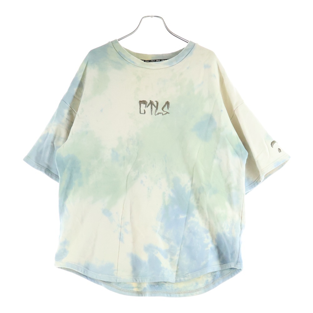 フロントロゴ刺繍 タイダイ 半袖スウェットシャツ グレー 2101070301 Bランク