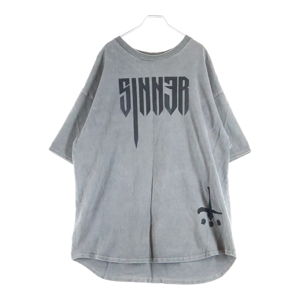 24SS CTLS ROSE TEE ローズグラフィック両面プリントクルーネック半袖Tシャツカットソー グレー Bランク