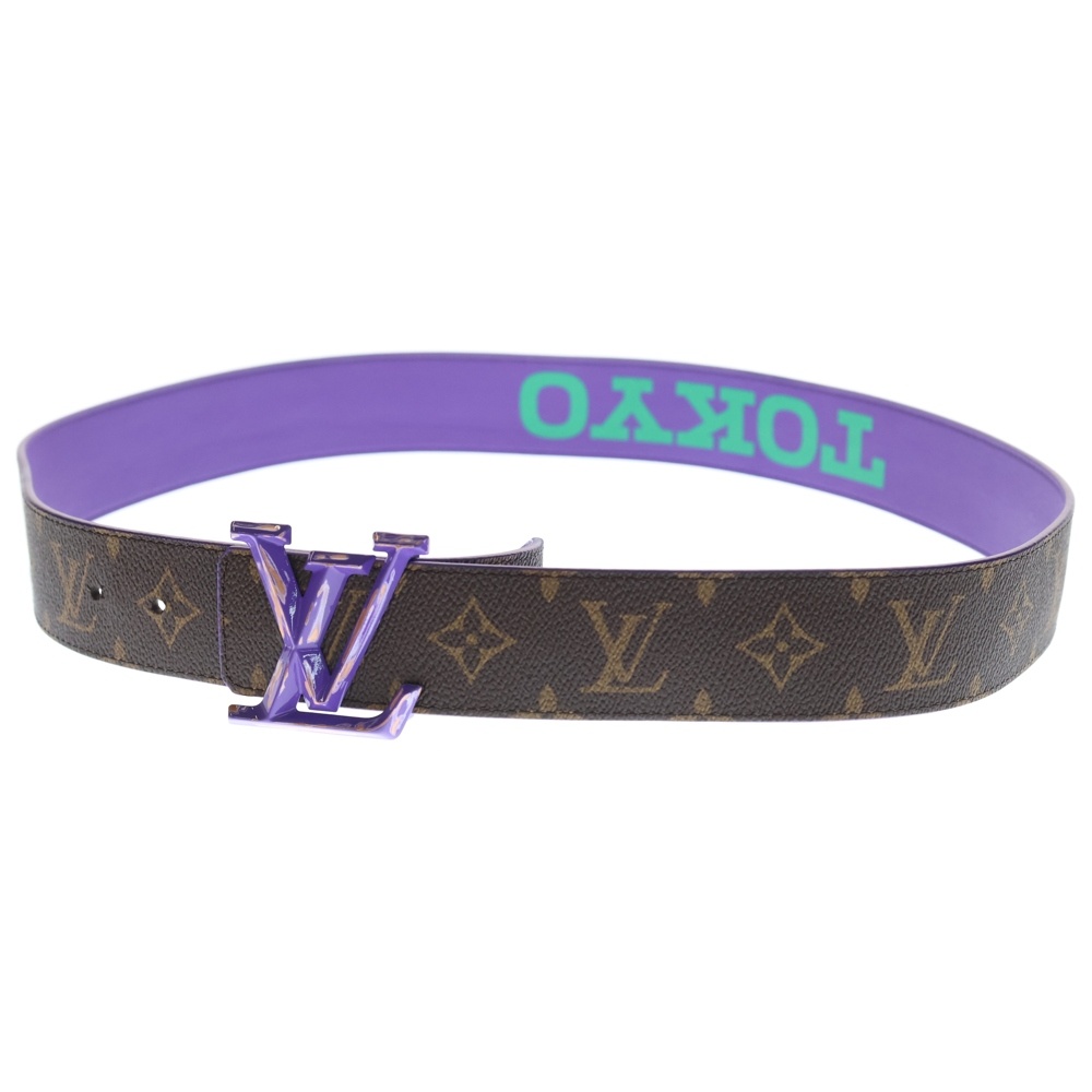 サンチュールLVオプティック 40MM モノグラムレザーベルト パープル/ブラウン M0494 Aランク