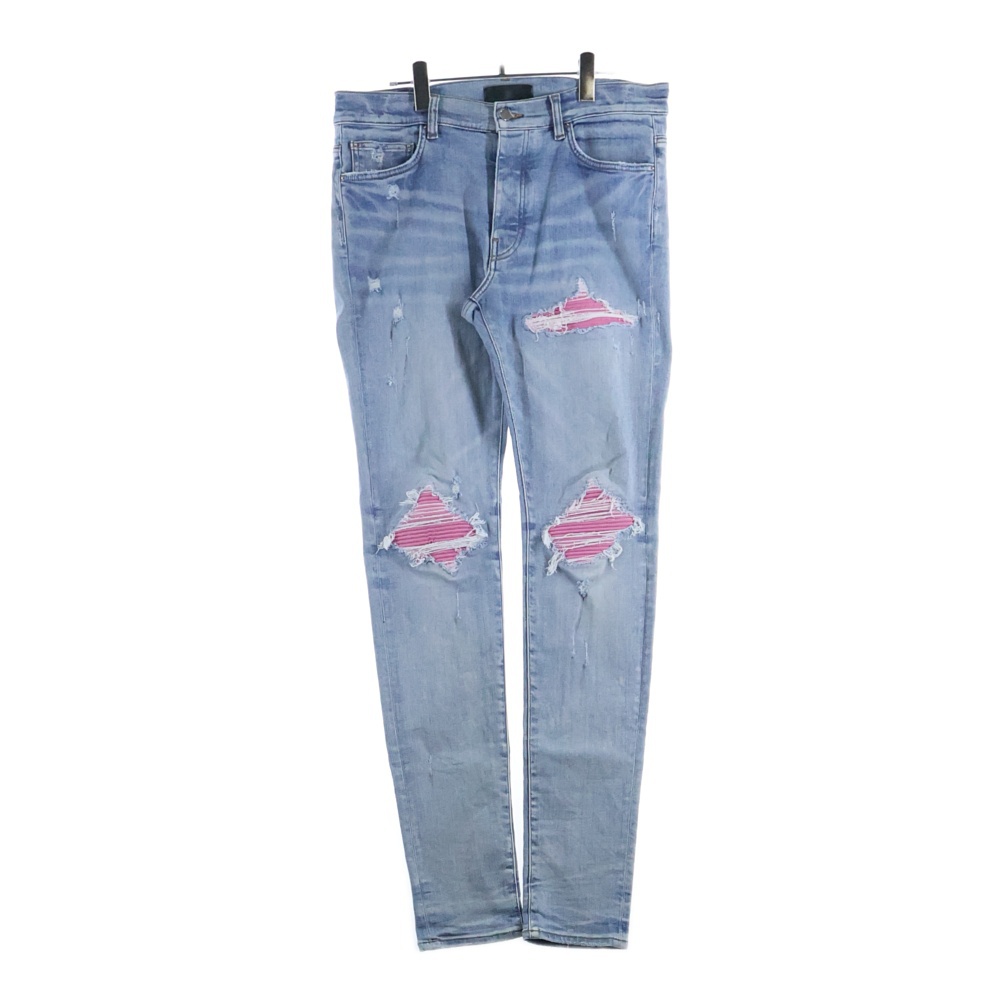 ダメージ加工スキニーデニムパンツ ジーンズ インディゴ J035 J102 Bランク