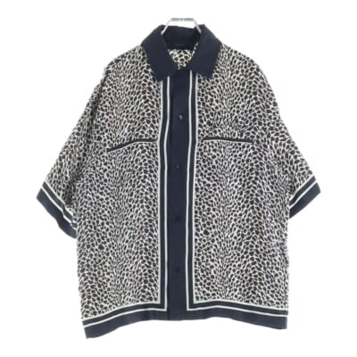 レオパード ボーリング半袖シャツ ブラウン Aランク