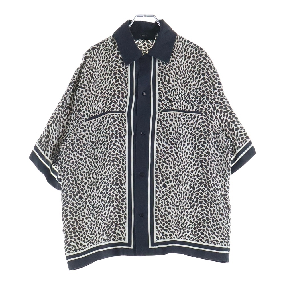 レオパード ボーリング半袖シャツ ブラウン Aランク