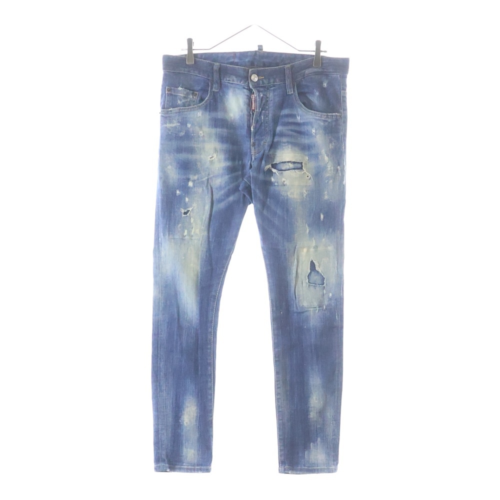 22SS SKATER JEANS スケータージーンズ ダメージ加工デニム インディゴ S74LB1042-S30342 Bランク